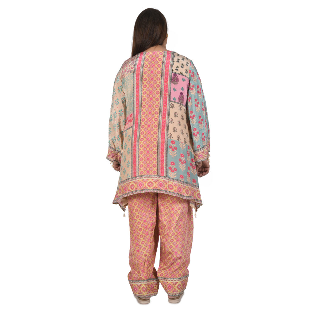 3 piece suit with farshi salwar,potli