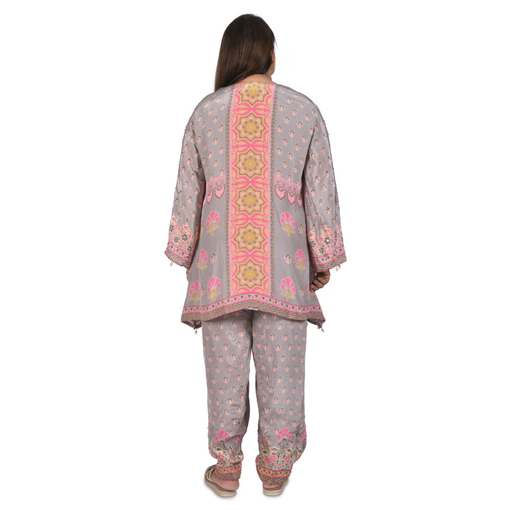 3 piece suit with farshi salwar,potli