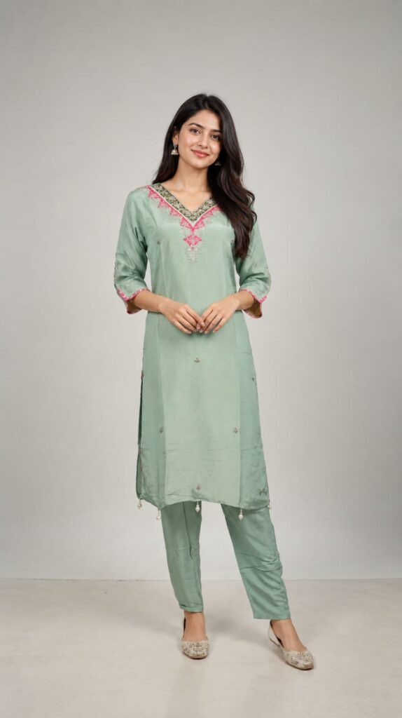 Work, Done on Shirt and Sleeve Pair With Pant and Duppata