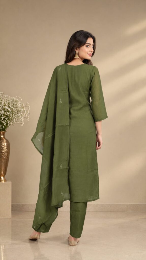 3 Piece Suit With Hand Work on Shirt