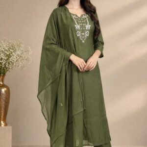 3 Piece Suit With Hand Work on Shirt
