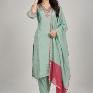 Work, Done on Shirt and Sleeve Pair With Pant and Duppata