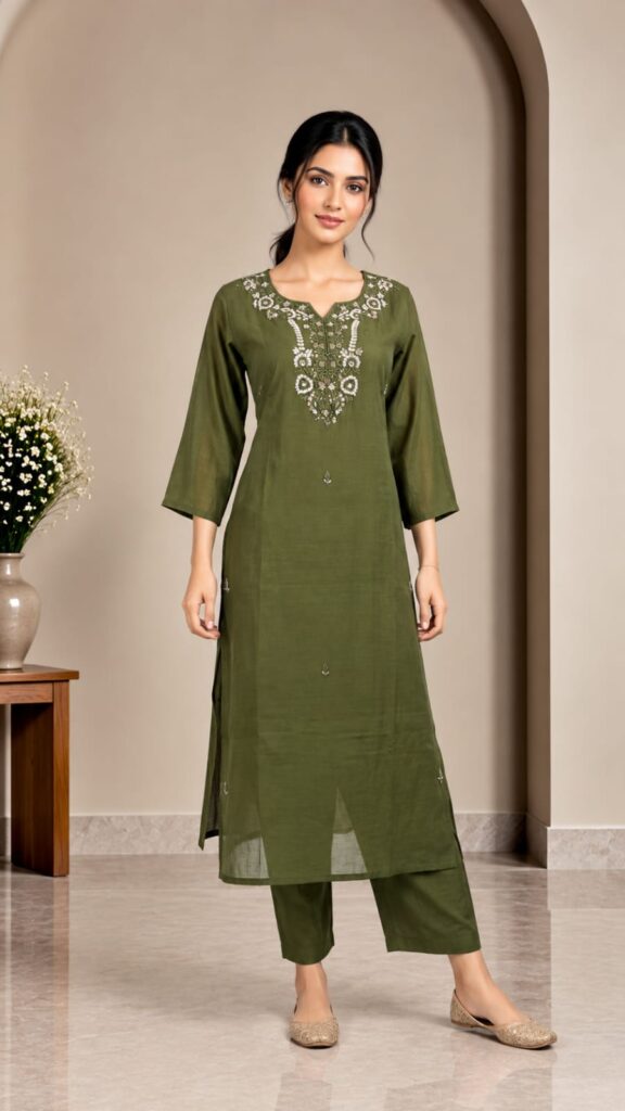 3 Piece Suit With Hand Work on Shirt
