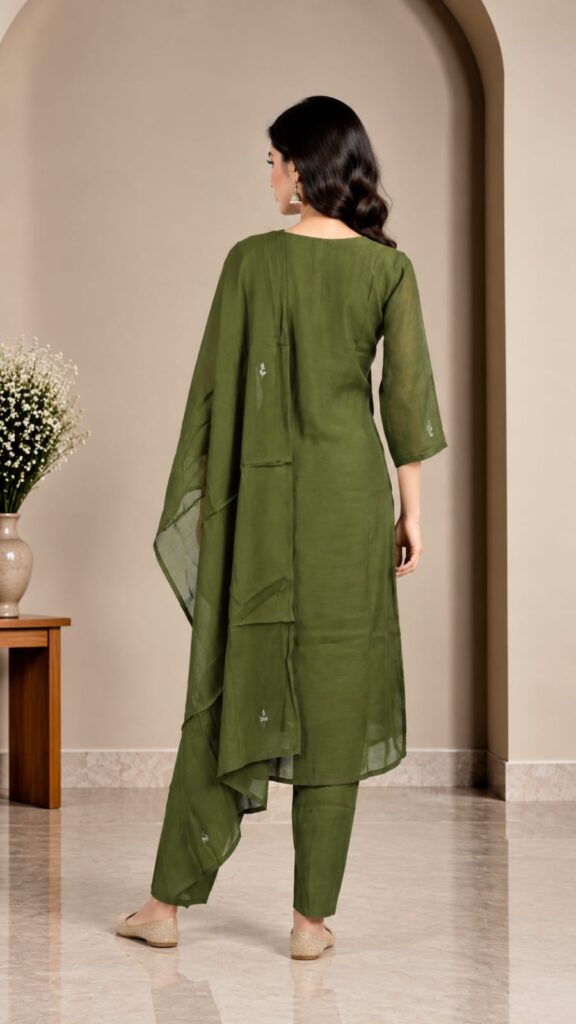 3 Piece Suit With Hand Work on Shirt